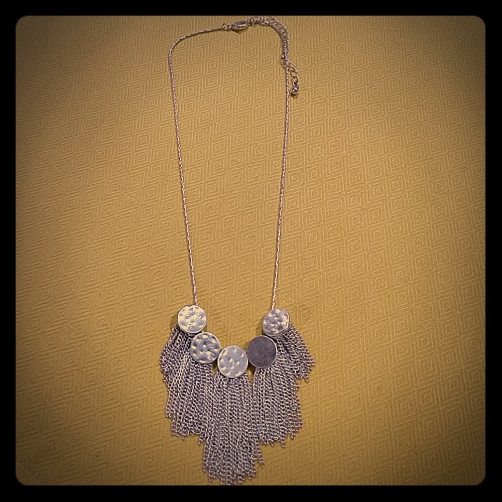 Short Silver 5 Tassel Necklace. New without tags.